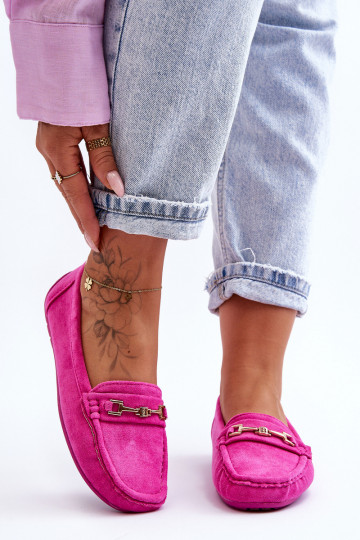 Klasické semišové mokasíny v ružovej farbe Corinell 2