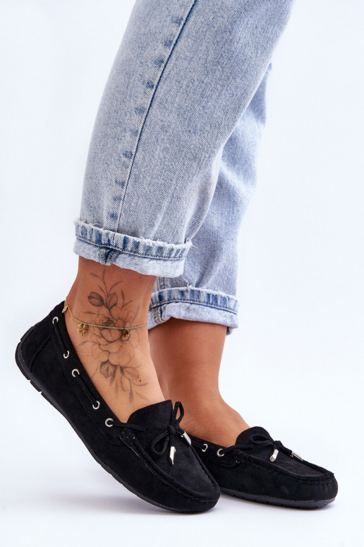 Elegantné semišové mokasíny v čiernej farbe Si Passione Elegantné semišové mokasíny v čiernej farbe Si Passione