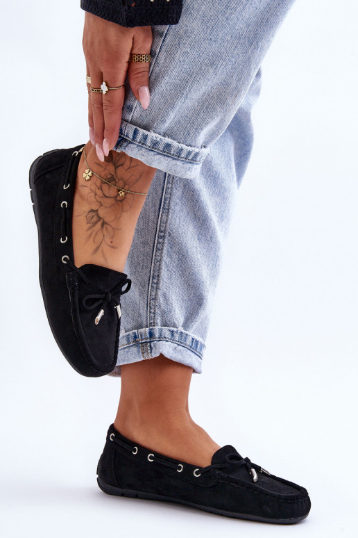 Elegantné semišové mokasíny v čiernej farbe Si Passione Elegantné semišové mokasíny v čiernej farbe Si Passione