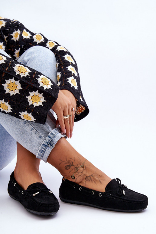 Elegantné semišové mokasíny v čiernej farbe Si Passione Elegantné semišové mokasíny v čiernej farbe Si Passione