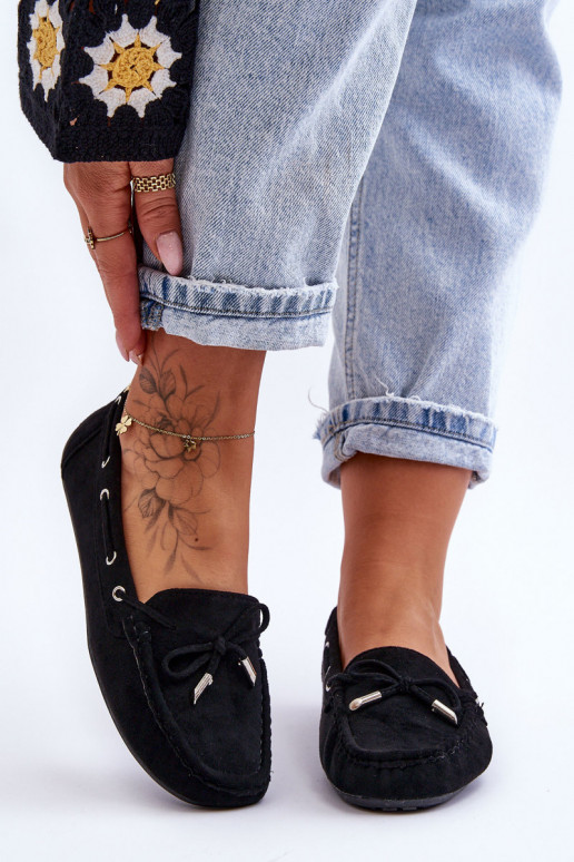 Elegantné semišové mokasíny v čiernej farbe Si Passione Elegantné semišové mokasíny v čiernej farbe Si Passione