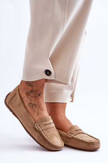 Elegantné hnedé semišové mokasíny Lenvie