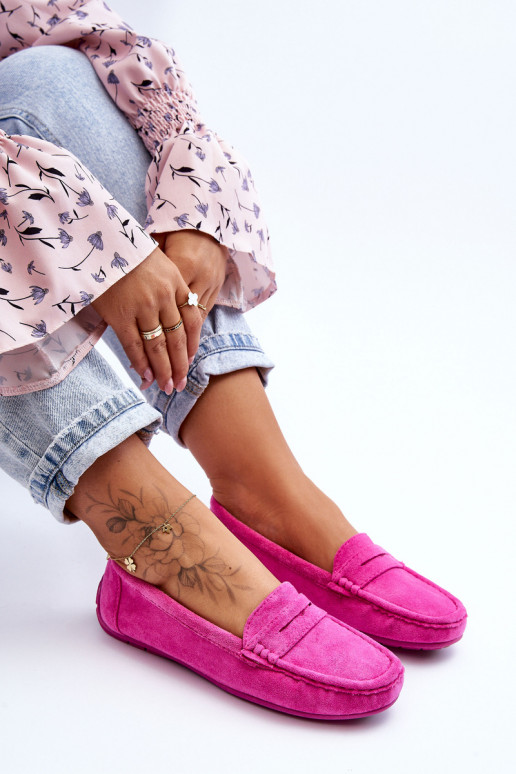 Elegantné semišové mokasíny v ružovej farbe Lenvie Elegantné semišové mokasíny v ružovej farbe Lenvie