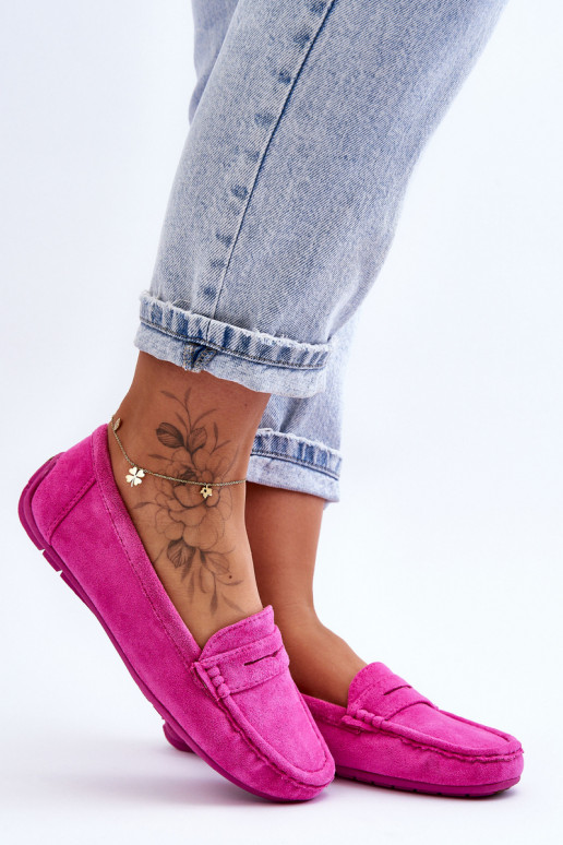Elegantné semišové mokasíny v ružovej farbe Lenvie Elegantné semišové mokasíny v ružovej farbe Lenvie