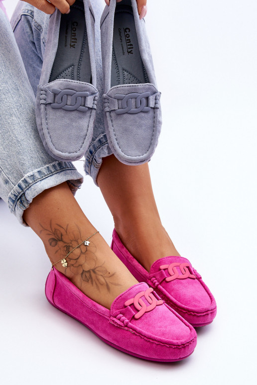 Semišové mokasíny ružové Rabell Semišové mokasíny ružové Rabell