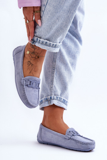 Semišové mokasíny v modrej farbe Rabell 2
