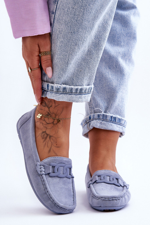 Semišové mokasíny v modrej farbe Rabell