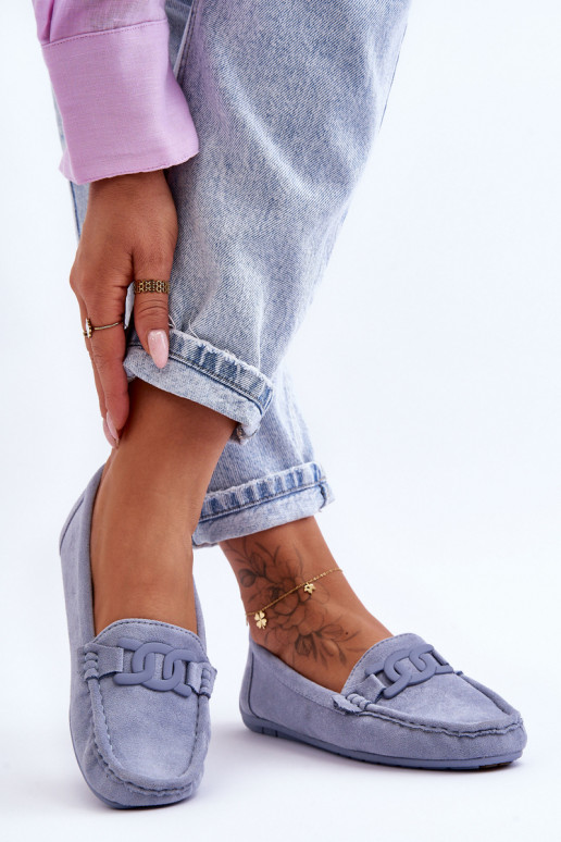 Semišové mokasíny v modrej farbe Rabell