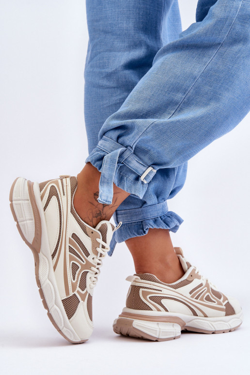 tenisky so šnúrkami béžovej farby Emare tenisky so šnúrkami béžovej farby Emare