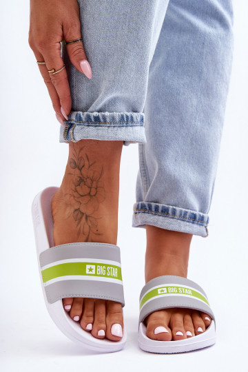 Ľahké papuče Big Star JJ274647 Bielo-sivé 2