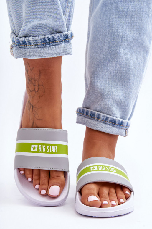 Ľahké papuče Big Star JJ274647 Bielo-sivé Ľahké papuče Big Star JJ274647 Bielo-sivé