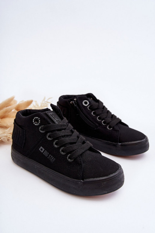 Detský klasický model voľnočasovej obuvi s podrážkou Big Star LL374001 čiernej farby