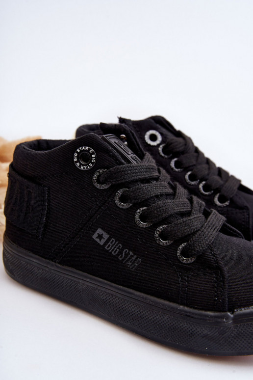 Detský klasický model voľnočasovej obuvi s podrážkou Big Star LL374001 čiernej farby