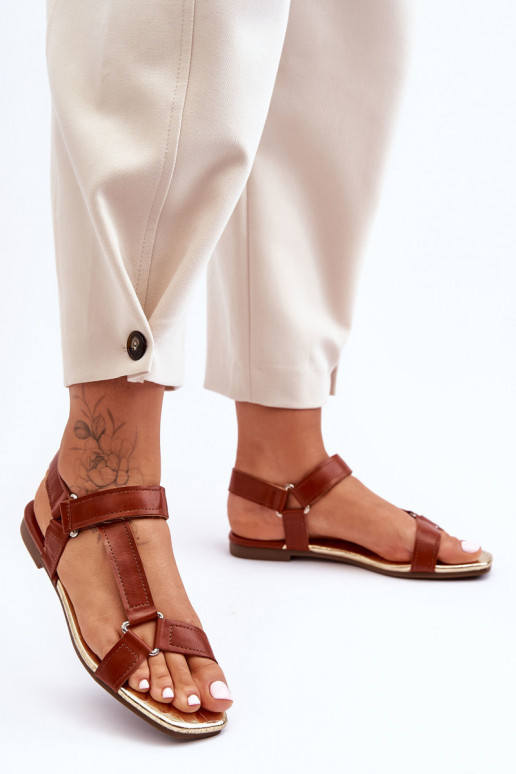 Dámske sandále s plochou podrážkou so zapínaním hnedej farby Lissa Dámske sandále s plochou podrážkou so zapínaním hnedej farby Lissa