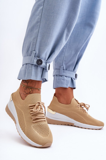 Športová obuv Visconti pieskovej farby nápadného modelu