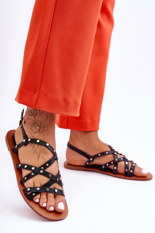 Dámske sandále s krásnymi detailmi čiernej farby Alemona Dámske sandále s krásnymi detailmi čiernej farby Alemona