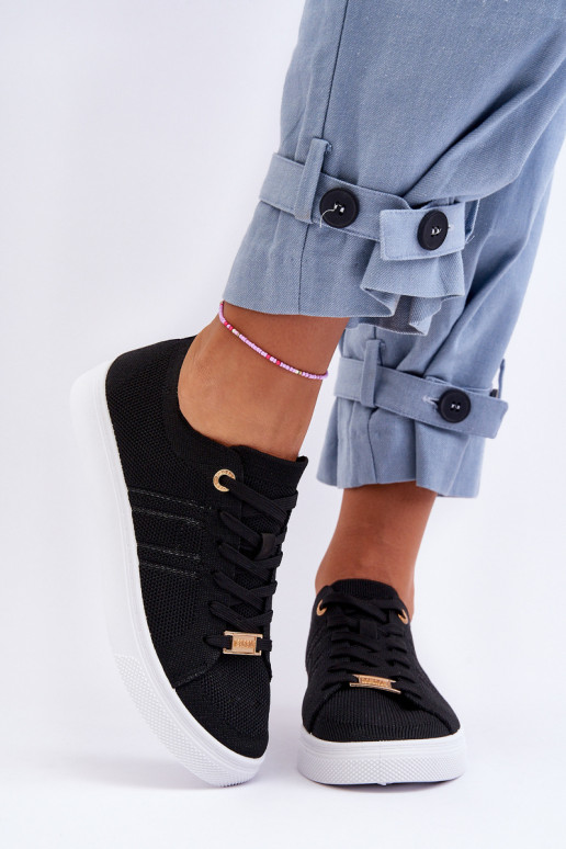 šnurovacie voľnočasové topánky čiernej farby Etna šnurovacie voľnočasové topánky čiernej farby Etna