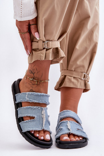 Papuče so zapínaním v modrej farbe Lamirose 2