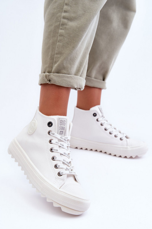 Voľnočasová obuv Big Star zateplená biela farba GG274108