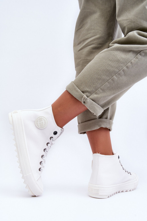 Voľnočasová obuv Big Star zateplená biela farba GG274108