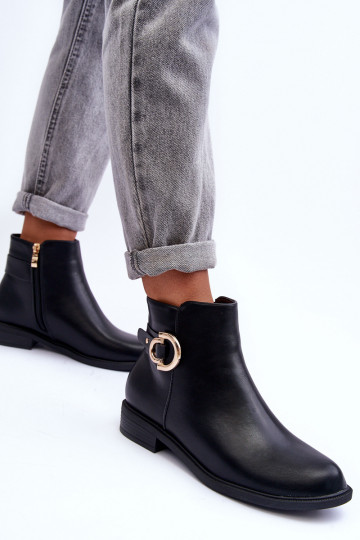 Čižmy na širokých podpätkoch v čiernej farbe Meronei 2