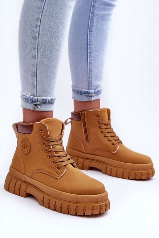 topánky na platforme v hnedej farbe Calys topánky na platforme v hnedej farbe Calys