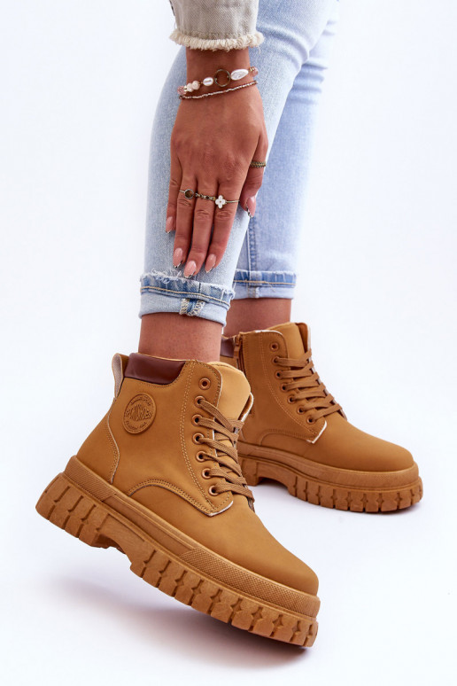 topánky na platforme v hnedej farbe Calys topánky na platforme v hnedej farbe Calys