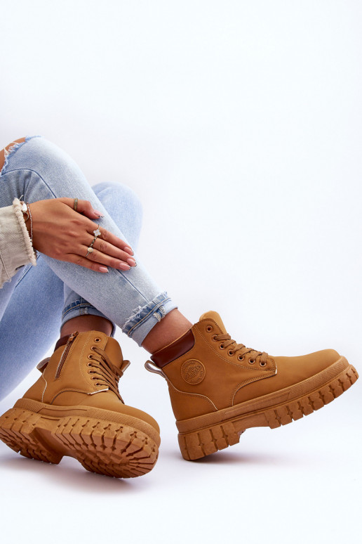 topánky na platforme v hnedej farbe Calys topánky na platforme v hnedej farbe Calys