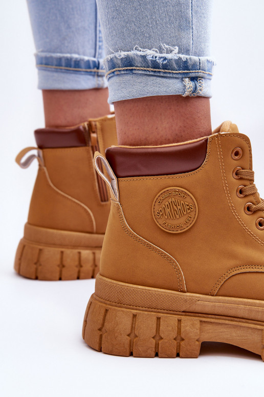 topánky na platforme v hnedej farbe Calys topánky na platforme v hnedej farbe Calys