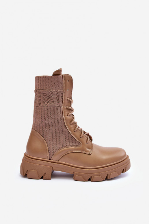 členkové čižmy so šnúrkami béžovej Marlissa členkové čižmy so šnúrkami béžovej Marlissa