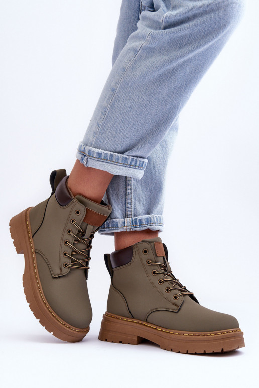 topánky Čižmy vyteplené zelenej farby Corbin topánky Čižmy vyteplené zelenej farby Corbin