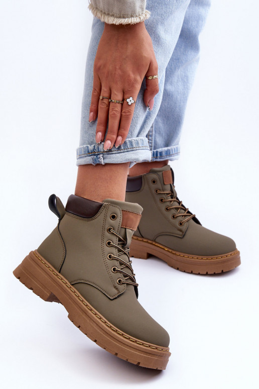 topánky Čižmy vyteplené zelenej farby Corbin topánky Čižmy vyteplené zelenej farby Corbin