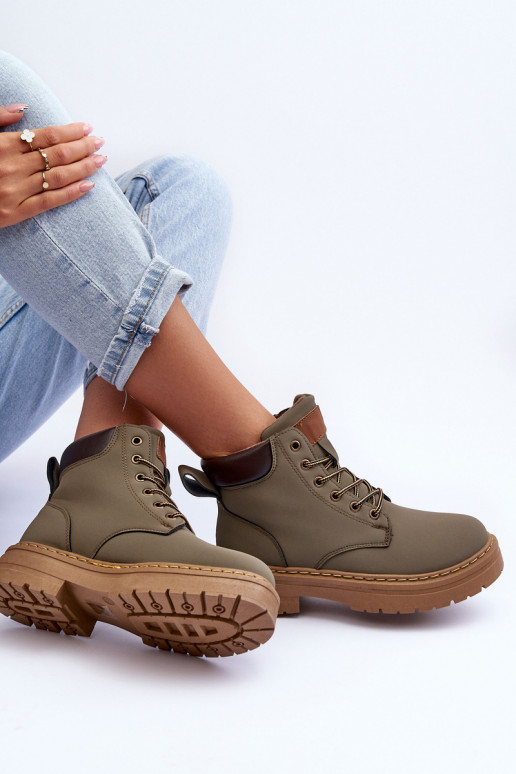 topánky Čižmy vyteplené zelenej farby Corbin topánky Čižmy vyteplené zelenej farby Corbin