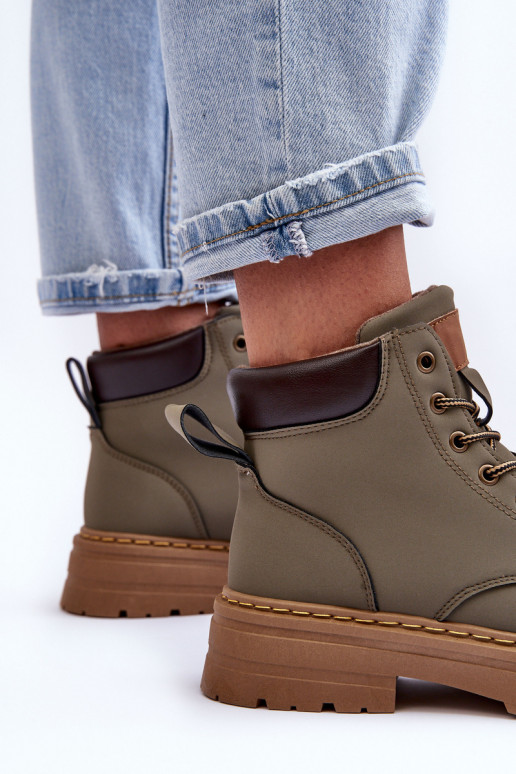 topánky Čižmy vyteplené zelenej farby Corbin topánky Čižmy vyteplené zelenej farby Corbin