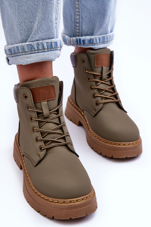 topánky Čižmy vyteplené zelenej farby Corbin topánky Čižmy vyteplené zelenej farby Corbin