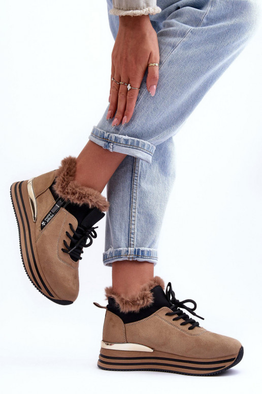 tenisky na platforme s kožušinkou v béžovej farbe Jamarie tenisky na platforme s kožušinkou v béžovej farbe Jamarie