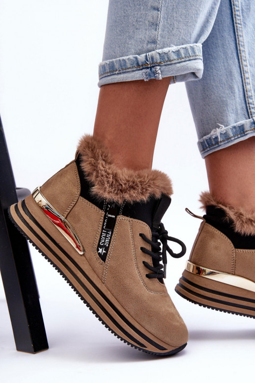 tenisky na platforme s kožušinkou v béžovej farbe Jamarie tenisky na platforme s kožušinkou v béžovej farbe Jamarie