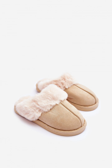 Papuče s kožušinou vo farbe slonovej kosti Pinky 2