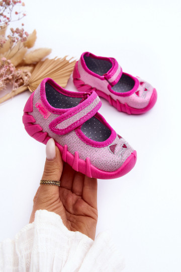 Topánky/papuče s leskom Befado 109P235 ružové 2