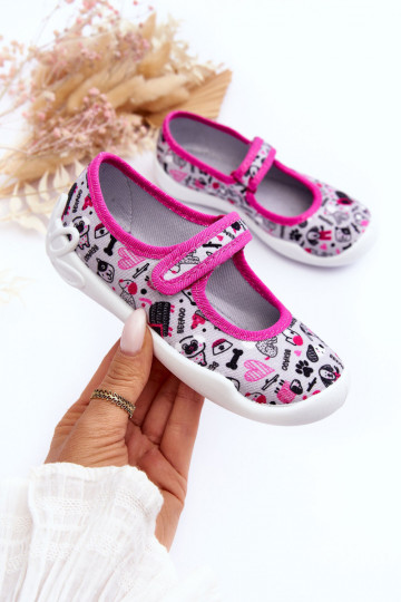 Detské papuče/balerínky Befado 114X521 šedo-ružovej farby 2