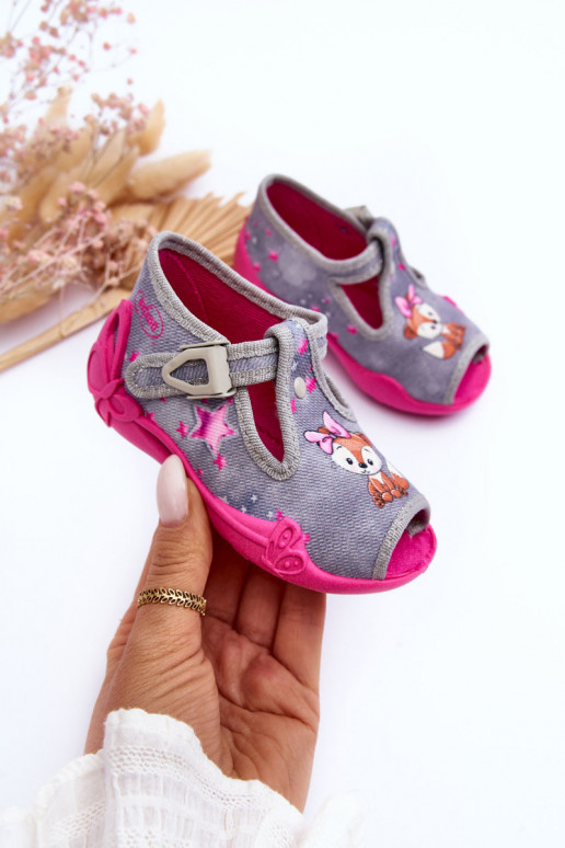 sandále papuče Befado 213P137 šedo-ružovej farby