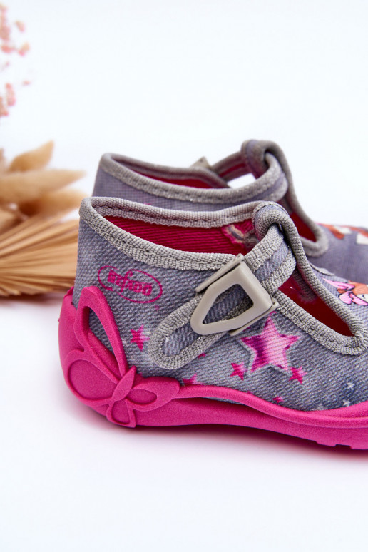 sandále papuče Befado 213P137 šedo-ružovej farby