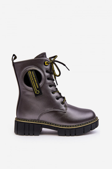 Teplé detské topánky sivá farba Iomare