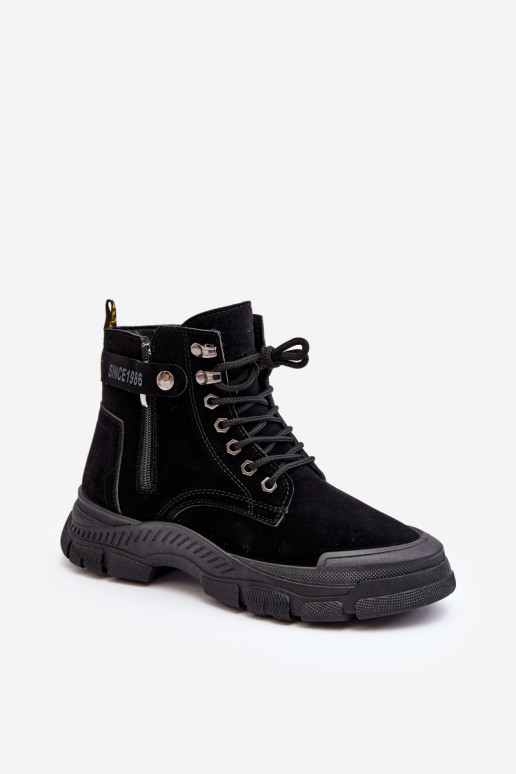 vyteplené zo semišu Dámske čižmy čiernej farby Jailina vyteplené zo semišu Dámske čižmy čiernej farby Jailina