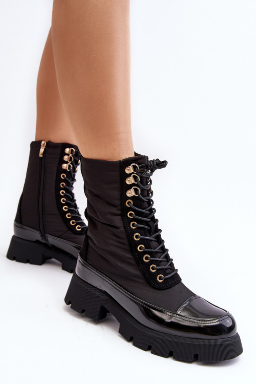 vyhrievané čižmy na širokých podpätkoch v čiernej farbe Saranema vyhrievané čižmy na širokých podpätkoch v čiernej farbe Saranema