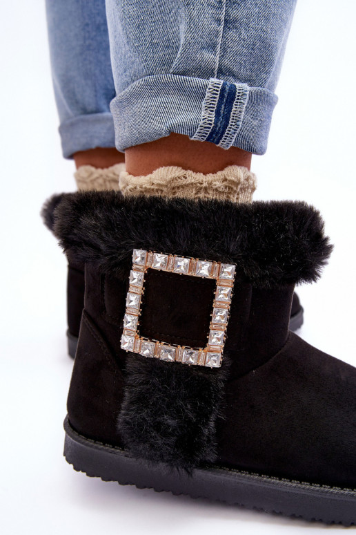 snehule oteplené prackami v čiernej farbe Dulca snehule oteplené prackami v čiernej farbe Dulca