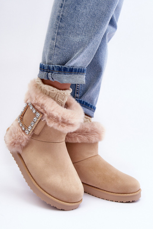 oteplené snehule s prackami béžová Dulca oteplené snehule s prackami béžová Dulca