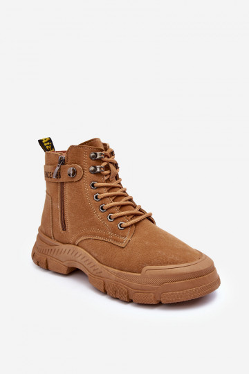 oteplené zo semišu Dámske čižmy hnedej farby Jailina