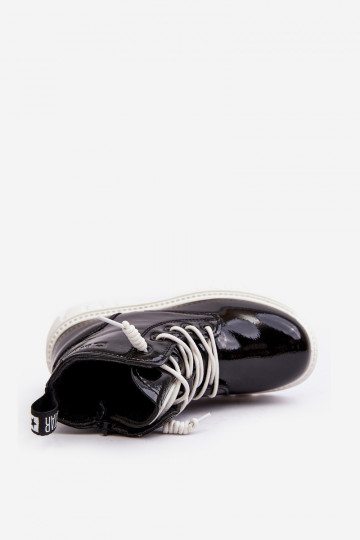 zateplené efektom laku Čižmy Detské Big Star MM374147 čiernej farby 2