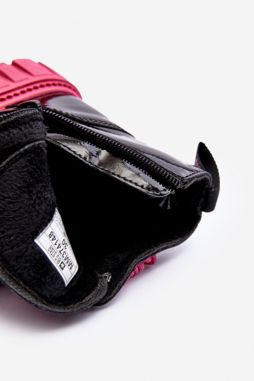 vyhrievané s efektom laku Čižmy Detské Big Star MM374148 Čierno-ružové vyhrievané s efektom laku Čižmy Detské Big Star MM374148 Čierno-ružové